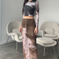 PRINTED MAXI SKIRT WITH WAIST TIES